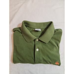Brooks Brothers 100% Cotton Polo Shirt Mens Large Green Short Sleeve Golf